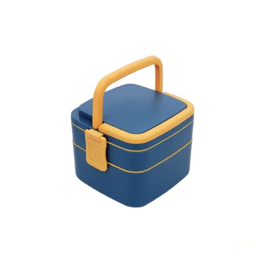 Alternative view of Double Layer Square Bento lunch box with Handle